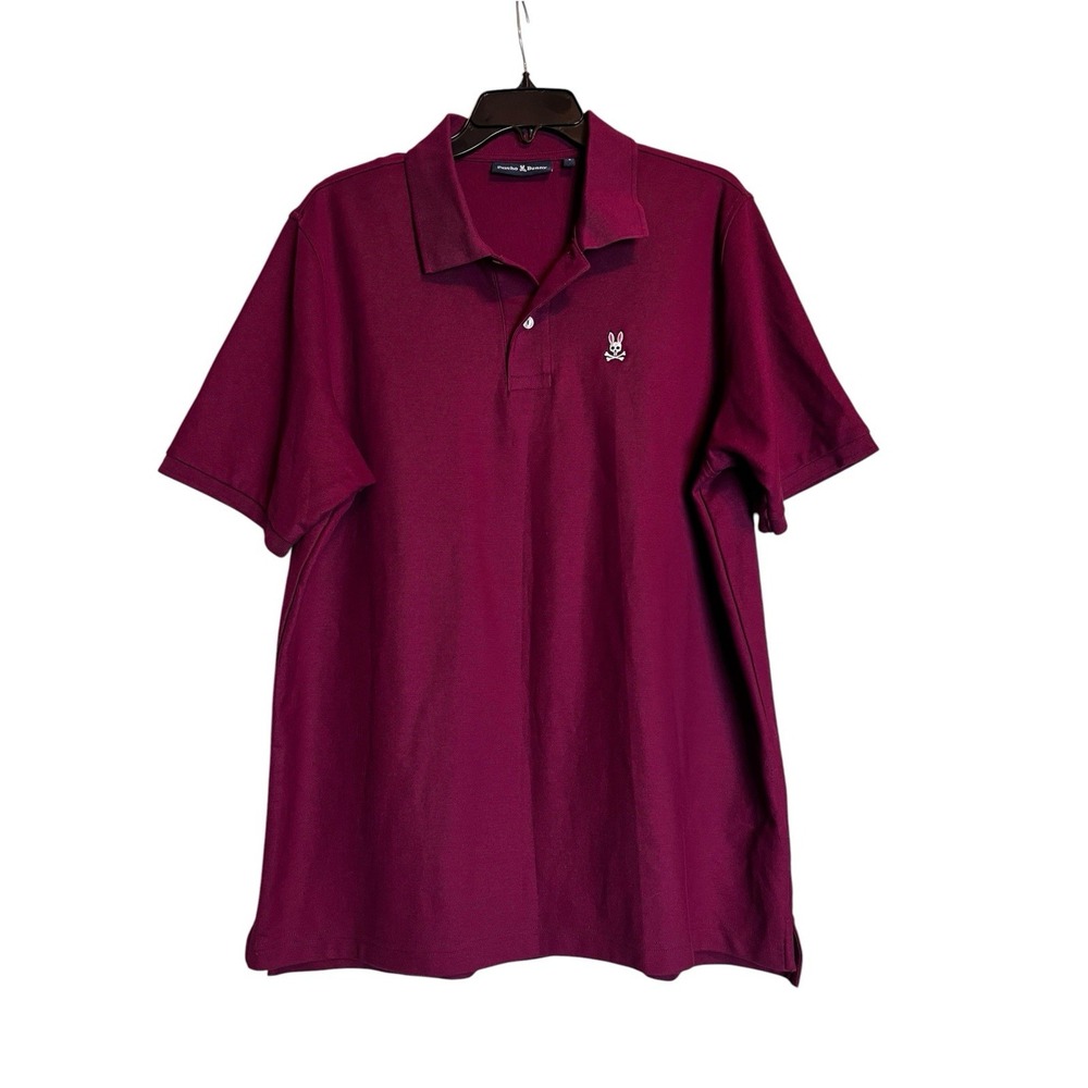 Psycho Bunny Mens Bradford Pique Polo Shirt Size 8 2XL In Crimson Burgundy